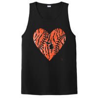 Vintage Detroit Baseball Heart with Tiger Stripes PosiCharge Competitor Tank