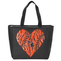 Vintage Detroit Baseball Heart with Tiger Stripes Zip Tote Bag