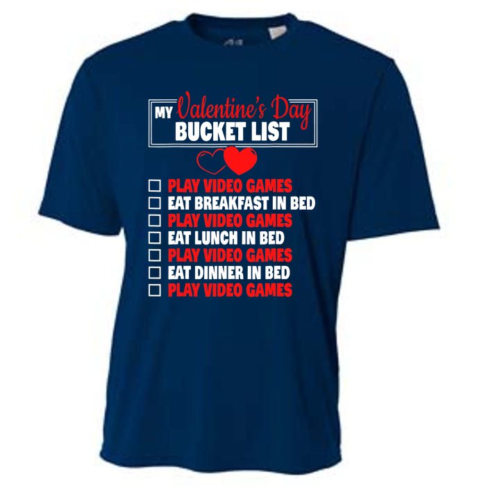 Valentines Day Bucket List Funny Video Games Gamer Boy Cooling Performance Crew T-Shirt