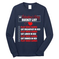 Valentines Day Bucket List Funny Video Games Gamer Boy Long Sleeve Shirt