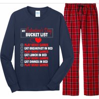 Valentines Day Bucket List Funny Video Games Gamer Boy Long Sleeve Pajama Set