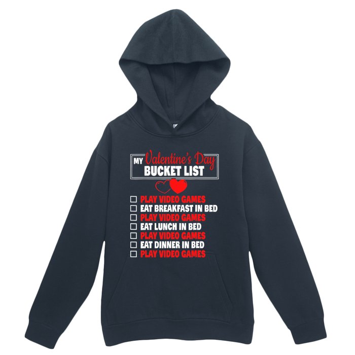 Valentines Day Bucket List Funny Video Games Gamer Boy Urban Pullover Hoodie