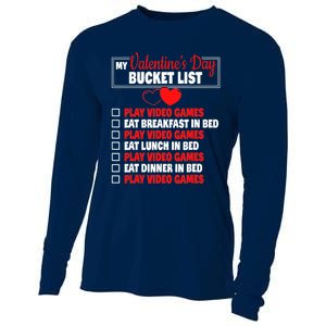 Valentines Day Bucket List Funny Video Games Gamer Boy Cooling Performance Long Sleeve Crew