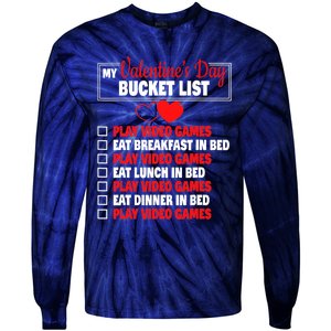 Valentines Day Bucket List Funny Video Games Gamer Boy Tie-Dye Long Sleeve Shirt