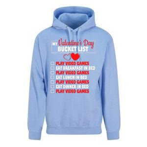 Valentines Day Bucket List Funny Video Games Gamer Boy Unisex Surf Hoodie