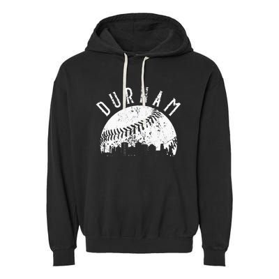 Vintage Durham Baseball Skyline Apparel Garment-Dyed Fleece Hoodie