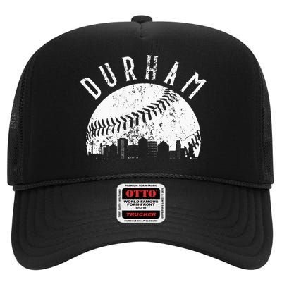 Vintage Durham Baseball Skyline Apparel High Crown Mesh Back Trucker Hat