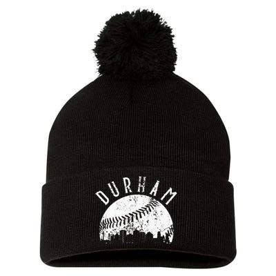 Vintage Durham Baseball Skyline Apparel Pom Pom 12in Knit Beanie