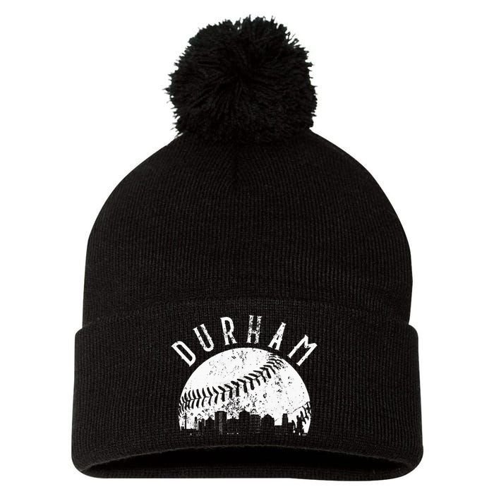 Vintage Durham Baseball Skyline Apparel Pom Pom 12in Knit Beanie