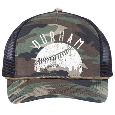 Vintage Durham Baseball Skyline Apparel Retro Rope Trucker Hat Cap