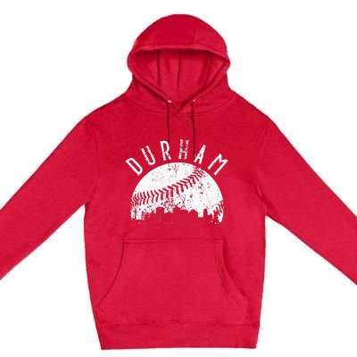 Vintage Durham Baseball Skyline Apparel Premium Pullover Hoodie