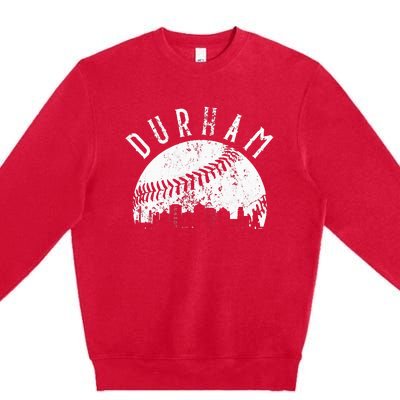 Vintage Durham Baseball Skyline Apparel Premium Crewneck Sweatshirt