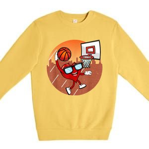 Valentines Day Basketball Heart Dunking Ball Premium Crewneck Sweatshirt