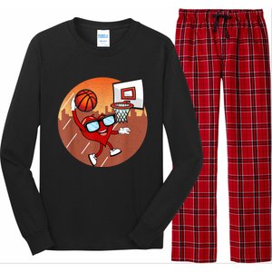 Valentines Day Basketball Heart Dunking Ball Long Sleeve Pajama Set