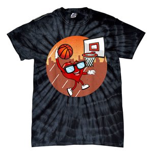 Valentines Day Basketball Heart Dunking Ball Tie-Dye T-Shirt