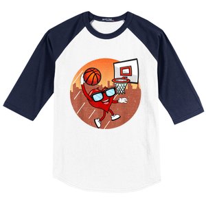 Valentines Day Basketball Heart Dunking Ball Baseball Sleeve Shirt