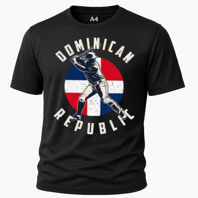 Vintage Dominican Baseball Batter Dominican Cooling Performance Crew T-Shirt