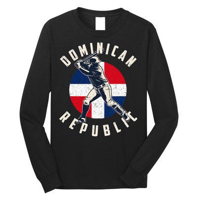 Vintage Dominican Baseball Batter Dominican Long Sleeve Shirt