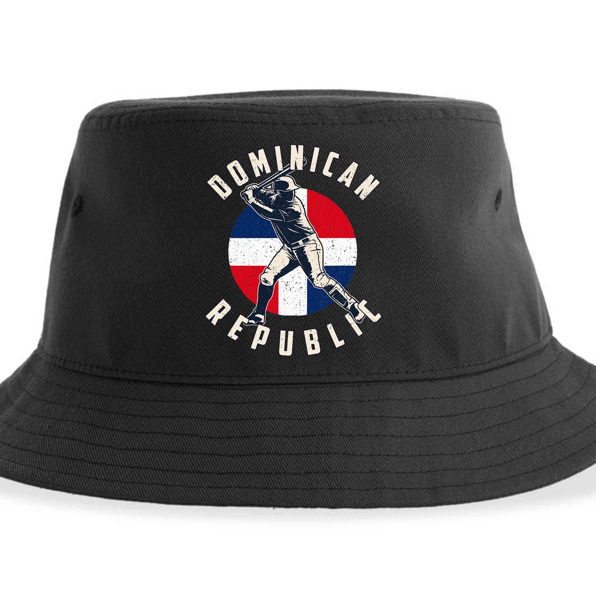Vintage Dominican Baseball Batter Dominican Sustainable Bucket Hat