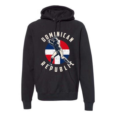 Vintage Dominican Baseball Batter Dominican Premium Hoodie