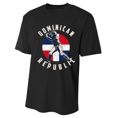 Vintage Dominican Baseball Batter Dominican Performance Sprint T-Shirt