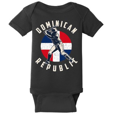 Vintage Dominican Baseball Batter Dominican Baby Bodysuit