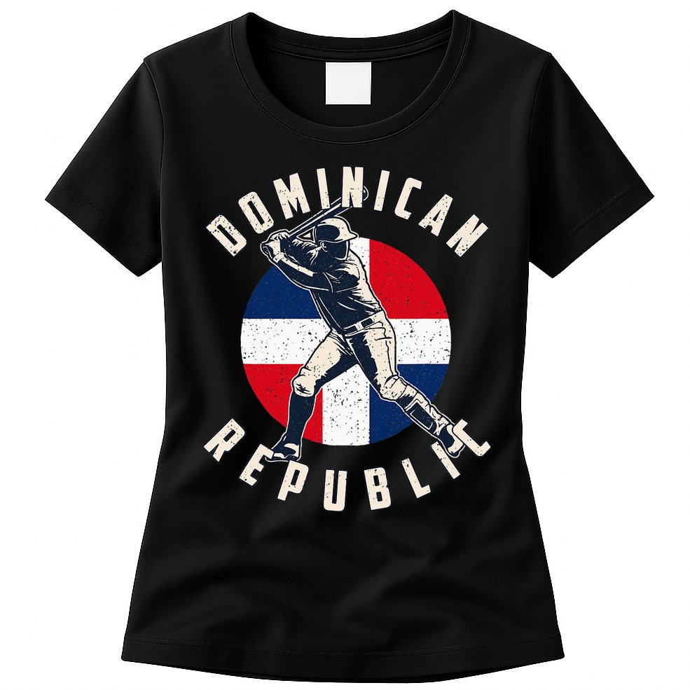 Vintage Dominican Baseball Batter Dominican Womens T-Shirt