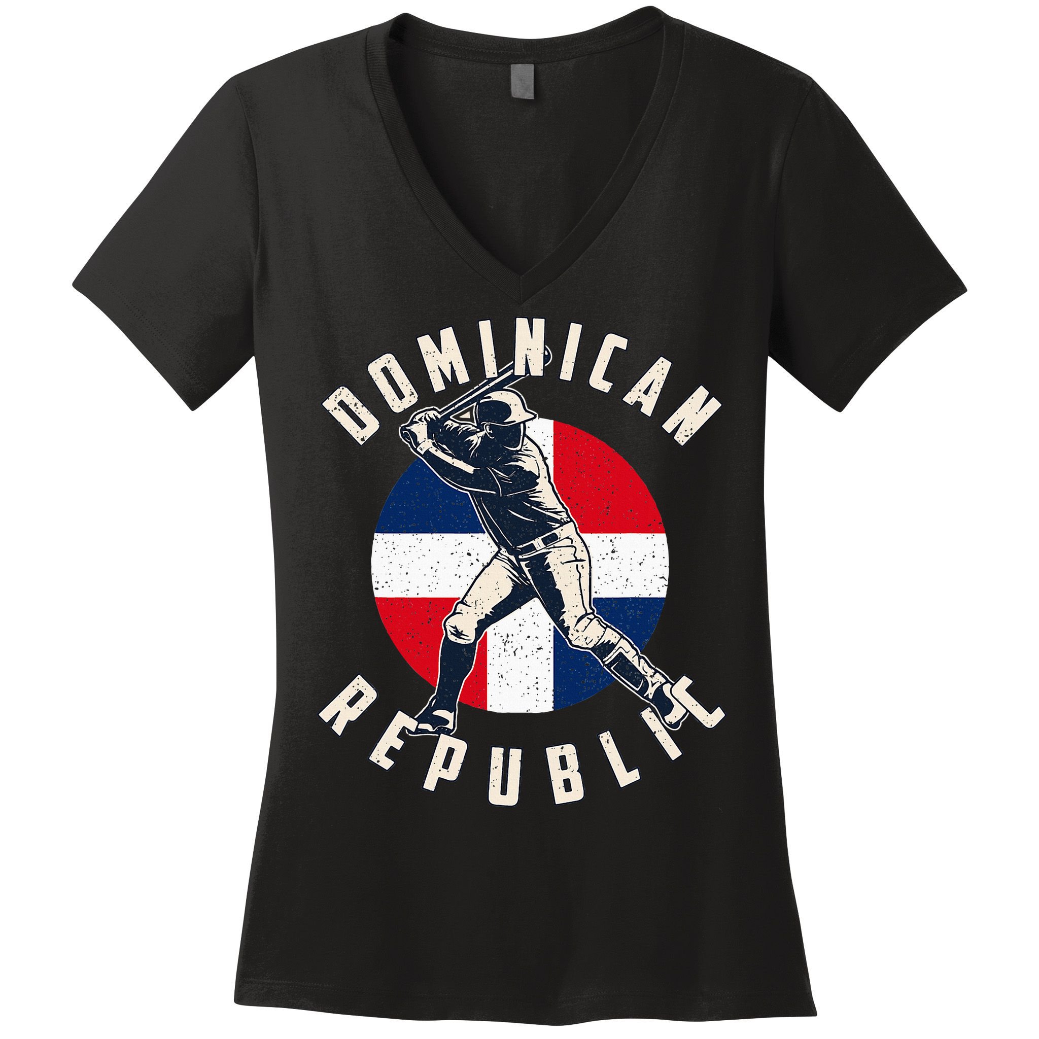 Vintage Dominican Baseball Batter Dominican Women's V-Neck T-Shirt