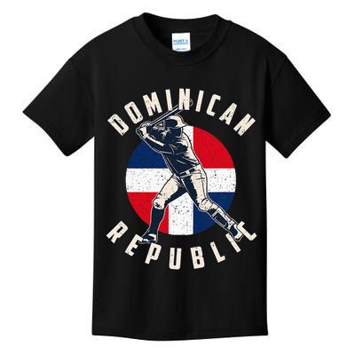 Vintage Dominican Baseball Batter Dominican Kids T-Shirt