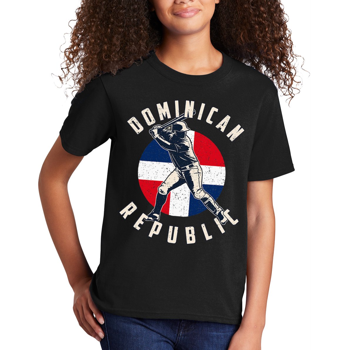 Vintage Dominican Baseball Batter Dominican Kids T-Shirt
