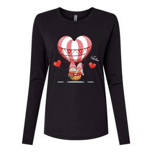 Valentines Day Balloon With Gnome Baby Boy Valentines Day Womens Cotton Relaxed Long Sleeve T-Shirt