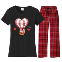 Valentines Day Balloon With Gnome Baby Boy Valentines Day Women's Flannel Pajama Set