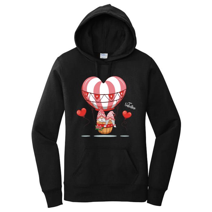 Valentines Day Balloon With Gnome Baby Boy Valentines Day Women's Pullover Hoodie