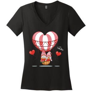 Valentines Day Balloon With Gnome Baby Boy Valentines Day Women's V-Neck T-Shirt