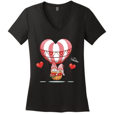 Valentines Day Balloon With Gnome Baby Boy Valentines Day Women's V-Neck T-Shirt