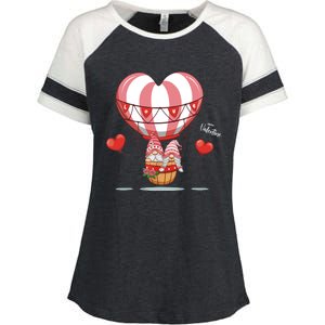 Valentines Day Balloon With Gnome Baby Boy Valentines Day Enza Ladies Jersey Colorblock Tee