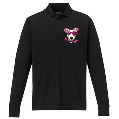 Valentines Day Bull Terrier Heart Couples Love Day Dog Lover Cool Gift Performance Long Sleeve Polo