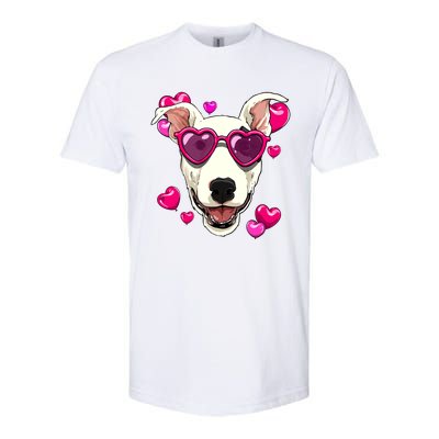 Valentines Day Bull Terrier Heart Couples Love Day Dog Lover Cool Gift Softstyle® CVC T-Shirt