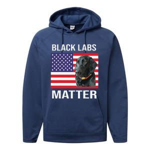 Veterans Day Black Labs Lives Matter Parody Labrador Dog Performance Fleece Hoodie