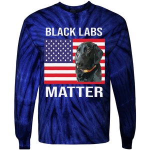 Veterans Day Black Labs Lives Matter Parody Labrador Dog Tie-Dye Long Sleeve Shirt