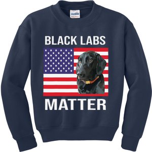 Veterans Day Black Labs Lives Matter Parody Labrador Dog Kids Sweatshirt