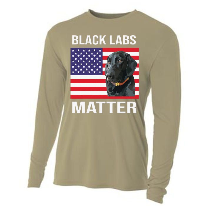 Veterans Day Black Labs Lives Matter Parody Labrador Dog Cooling Performance Long Sleeve Crew