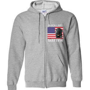 Veterans Day Black Labs Lives Matter Parody Labrador Dog Full Zip Hoodie