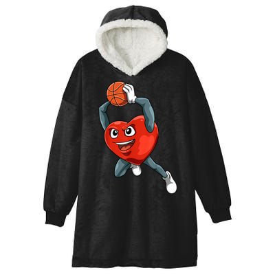 ValentineS Day Basketball Heart Basketball Valentines Hooded Wearable Blanket