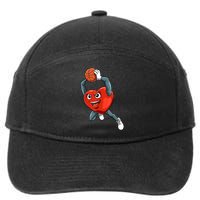 ValentineS Day Basketball Heart Basketball Valentines 7-Panel Snapback Hat