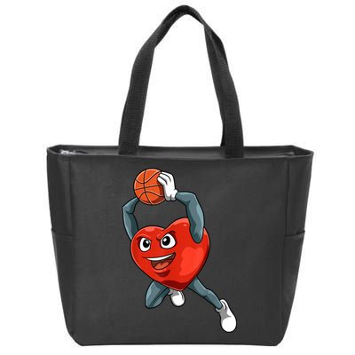 ValentineS Day Basketball Heart Basketball Valentines Zip Tote Bag