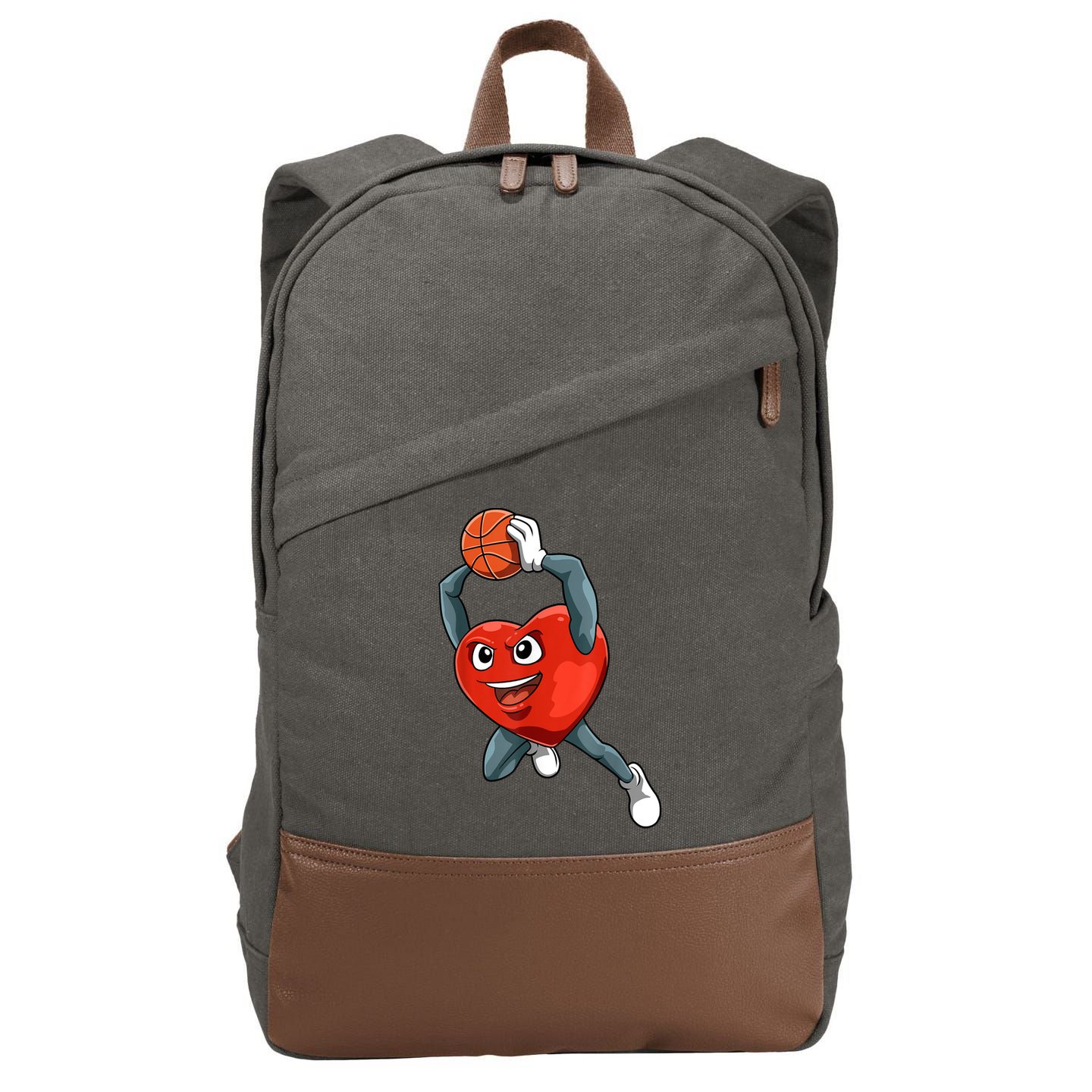 ValentineS Day Basketball Heart Basketball Valentines Cotton Canvas Backpack