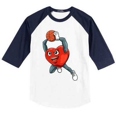 ValentineS Day Basketball Heart Basketball Valentines Baseball Sleeve Shirt