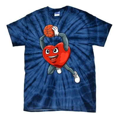 ValentineS Day Basketball Heart Basketball Valentines Tie-Dye T-Shirt