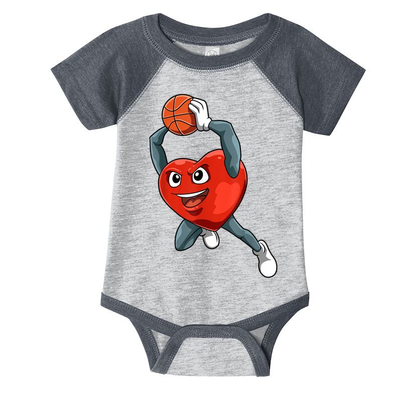 ValentineS Day Basketball Heart Basketball Valentines Infant Baby Jersey Bodysuit